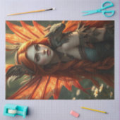 神秘的なゴシック様式のドラゴンの妖精 薄葉紙 (クラフト)