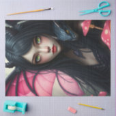 神秘的なゴシック様式のドラゴンの妖精 薄葉紙 (クラフト)