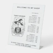 神秘的なゴシック様式の黒と白の魔女タロットデザイン 台座サイン (正面)