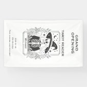 神秘的なゴシック様式の黒と白の魔女タロットデザイン 横断幕 (横)