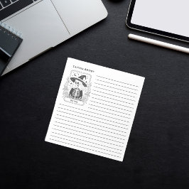 神秘的なゴシック様式の黒と白の魔女タロット ノートパッド