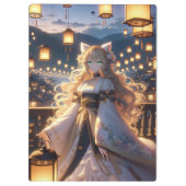 神秘的なゴールデンキャットガールロイヤリティダブルサイド クリップボード (裏面)