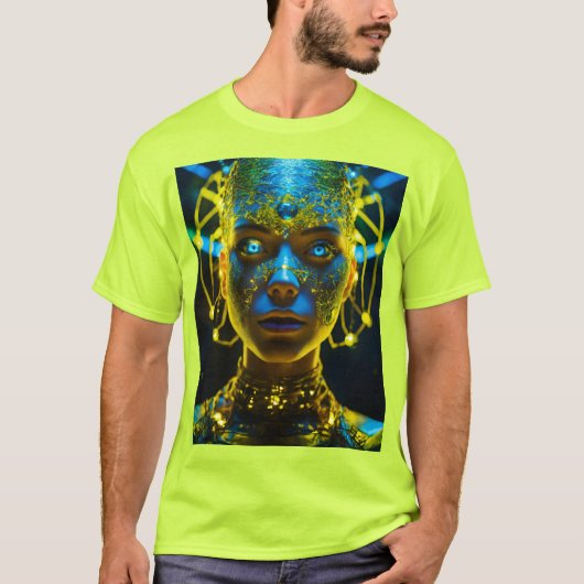 神秘的なサイバーエンジェル:神の目覚め Tシャツ (正面)