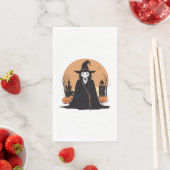 神秘的なサレムブラックキャットとカボチャ (インサイチュ)