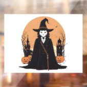 神秘的なサレムブラックキャットとカボチャ ウィンドウサイン (シート2)