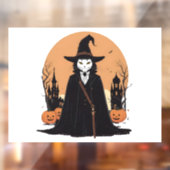 神秘的なサレムブラックキャットとカボチャ ウィンドウサイン (シート2)