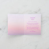 神秘的なサンセットピンクの太陽の月の星の写真結婚の数 サンキューカード (内部)