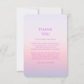 神秘的なサンセットピンクの太陽の月の星写真結婚の サンキューカード (裏面)