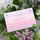 神秘的なサンセットピンクの星の月の星の写真結婚の数 サンキューカード