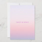 神秘的なサンセットピンクサンムーンスター宇宙 招待状 (裏面)