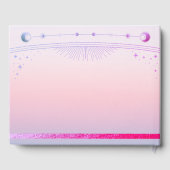 神秘的なサンセットピンクサンムーンスター結婚ズ ゲストブック (裏面)