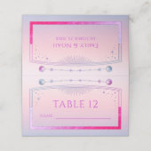 神秘的なサンセットピンクサンムーンスター結婚ズ プレイスカード (外部開封)