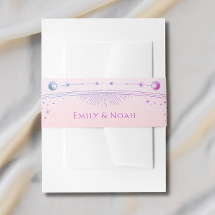 神秘的なサンセットピンクサンムーンスター結婚ズ 招待状ベリーバンド