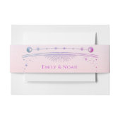 神秘的なサンセットピンクサンムーンスター結婚ズ 招待状ベリーバンド (正面例)