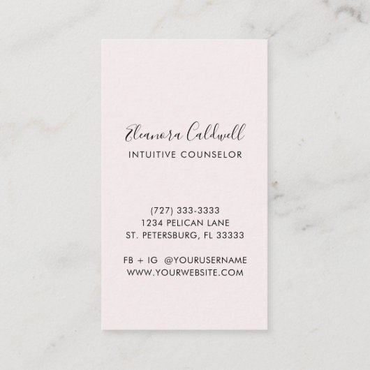 神秘的なサードアイシンボルロゴ赤面ピンクサイキック 名刺 (裏面)