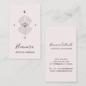 神秘的なサードアイシンボルロゴ赤面ピンクサイキック 名刺 (正面/裏面)