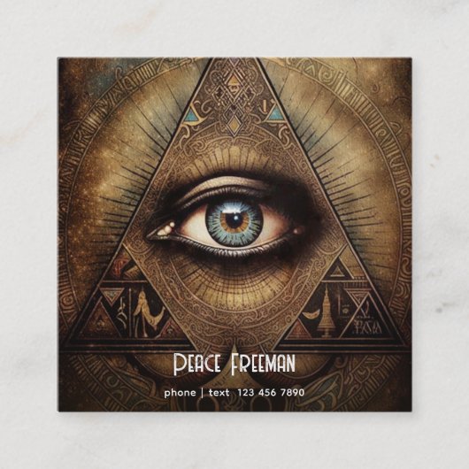 神秘的なサードアイ、スピリチュアル スクエア名刺 (正面)