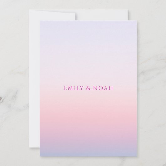 神秘的なシックなサンセットピンクサンムーンスターズ宇宙 招待状 (裏面)