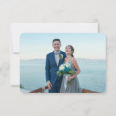 神秘的なシックなブルーシルバースタームーンフォト結婚ズ サンキューカード (裏面)