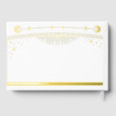 神秘的なシックなホワイトサンムーンスターズ結婚ズ ゲストブック (裏面)