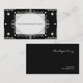 神秘的なシナつる植物シルバーとブラック 名刺 (正面/裏面)