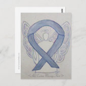 神秘的なシルバー認識度リボンエンジェルポストカード ポストカード (正面/裏面)