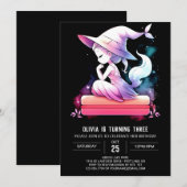 神秘的なシンプル誕生日 招待状 (正面/裏面)