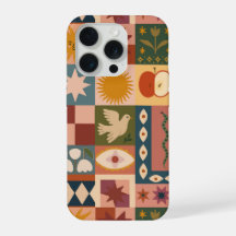 神秘的なシンボルが散りばめられたボヘミアンな天体パッチワーク