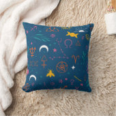 神秘的なシンボルと星座のパターン クッション (ブランケット)