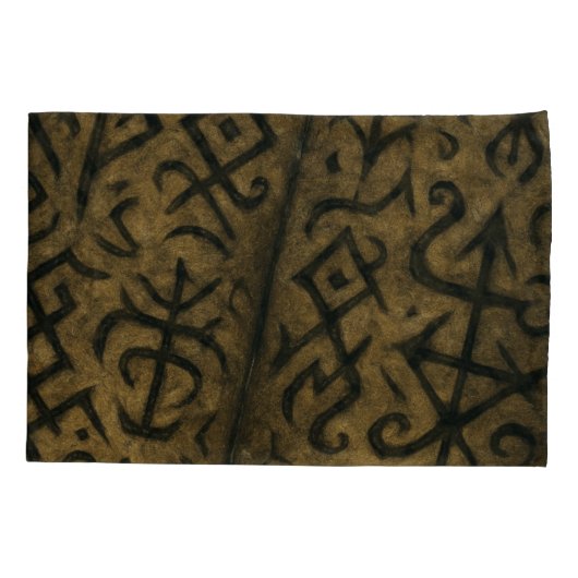 神秘的なシンボルと暗いオカルト枕ローケース 枕カバー (裏面)