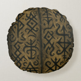 神秘的なシンボルと暗いオカルト装飾用クッション ラウンドクッション