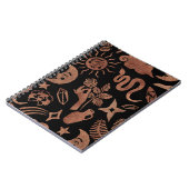 神秘的なシンボルと魔法のシームレスなパターン。 ノートブック (左側)