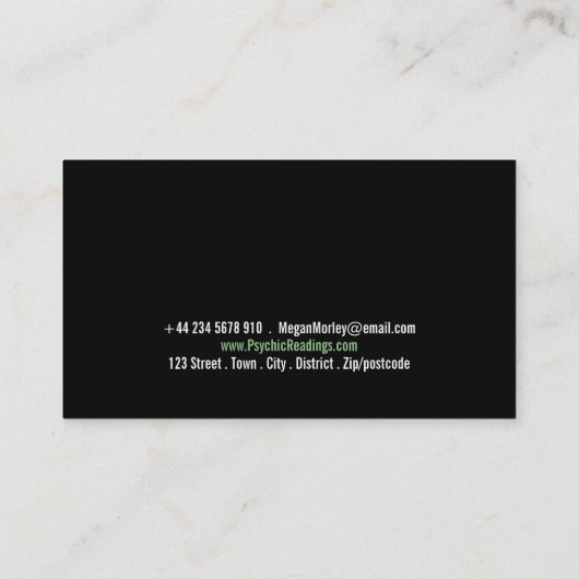 神秘的なシンボル、サイキック – 中 – 透視 名刺 (裏面)