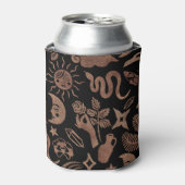 神秘的なシンボル：ヘビ、太陽、月。 缶クーラー (缶正面)
