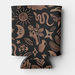 神秘的なシンボル：ヘビ、太陽、月。 缶クーラー