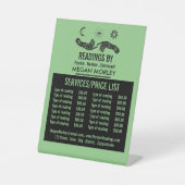 神秘的なシンボル、読サイキックの価格表 台座サイン (正面)