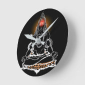 神秘的なシヴァ瞑想：神のラインアート ラウンド壁時計 (傾斜)