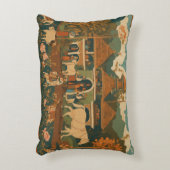 神秘的なジャワろうけつ染めクッション：インドネシアの融合 アクセントクッション (正面(垂直))