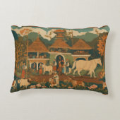 神秘的なジャワろうけつ染めクッション：インドネシアの融合 アクセントクッション (裏面)