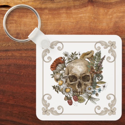 神秘的なスカルヴィンテージ キーホルダー (正面)