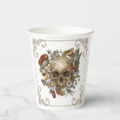 神秘的なスカルヴィンテージ 紙コップ (裏面)