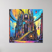 神秘的なスティームパンク大聖堂 キャンバスプリント (正面)