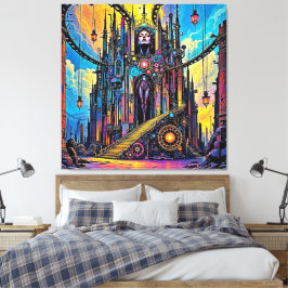 神秘的なスティームパンク大聖堂 キャンバスプリント