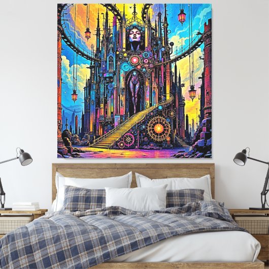 神秘的なスティームパンク大聖堂 キャンバスプリント (インサイチュ (寝室))