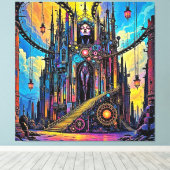 神秘的なスティームパンク大聖堂 キャンバスプリント (インサイチュ (ウッドフロア))