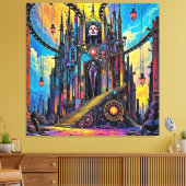 神秘的なスティームパンク大聖堂 キャンバスプリント (インサイチュ (リビング))