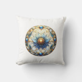 神秘的なステンドグラスの人生の花 クッション (正面)