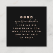 神秘的なスネークアイボール&ソードタトゥーモダンアーティスト スクエア名刺 (裏面)