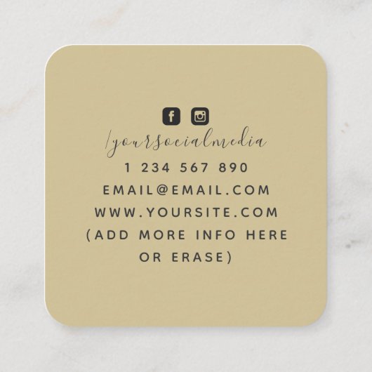 神秘的なスネークサンムーンスターシアルエナジーヒーラー スクエア名刺 (裏面)