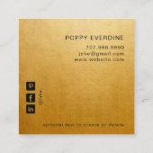 神秘的なスネークタトゥーアーティスト金ゴールド スクエア名刺 (裏面)